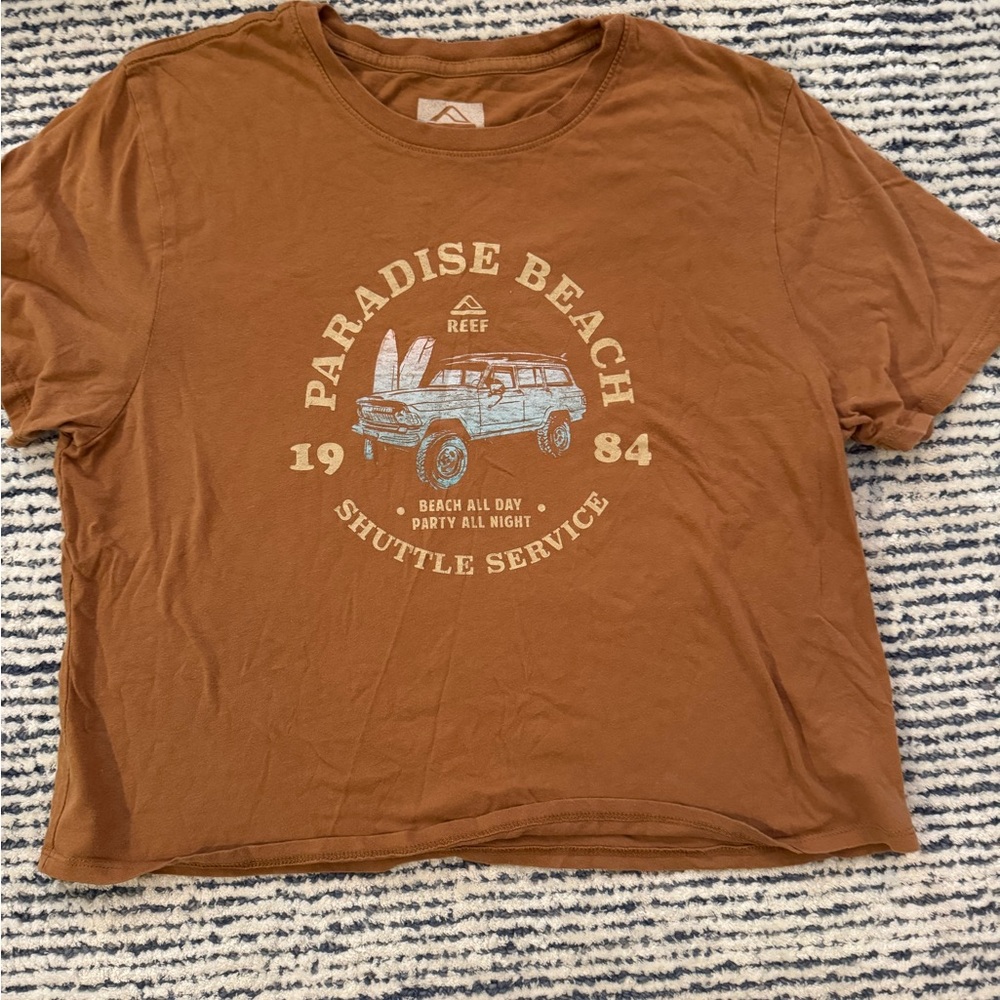 Kids Brown Paradise Beach Graphic Tee